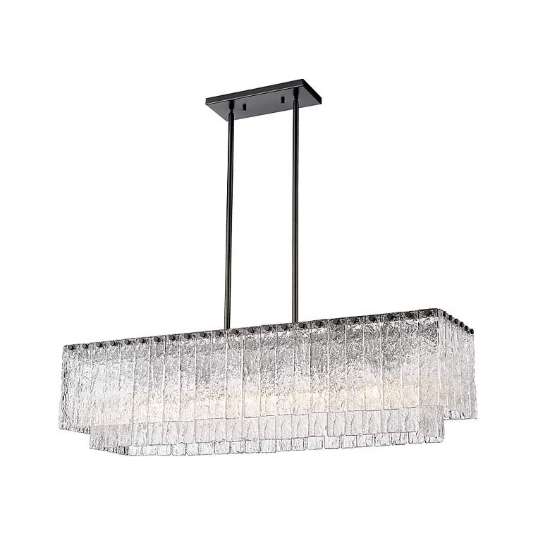 Image 7 Glacier 42 3/4 inch Wide Matte Black 5-Light Island Chandelier more views