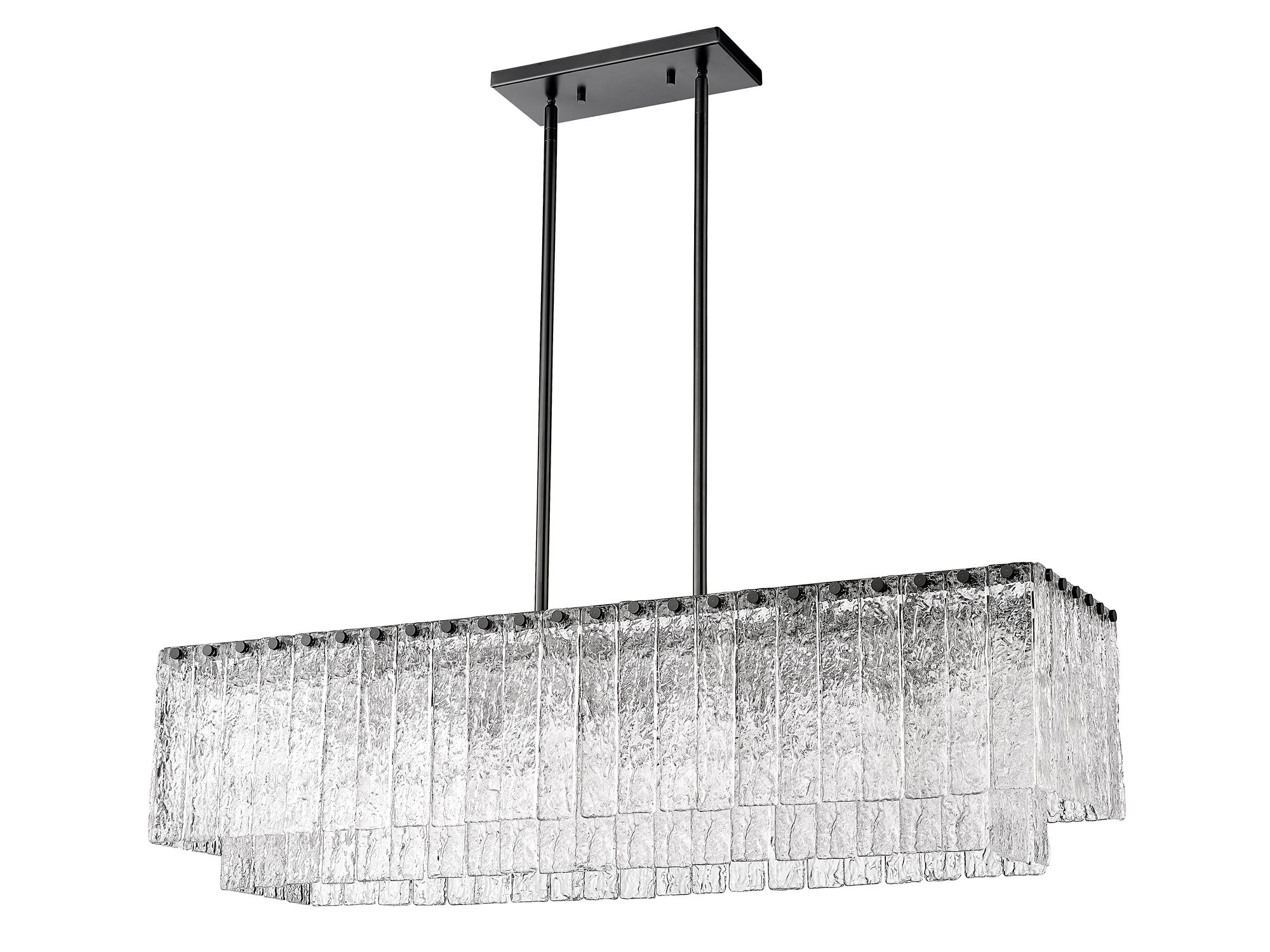 Glacier 42 3/4" Wide Matte Black 5-Light Island Chandelier in scene