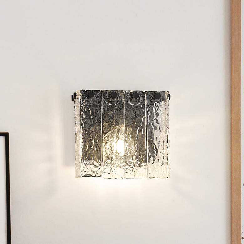 Image 1 Glacier 7" High Matte Black Wall Sconce