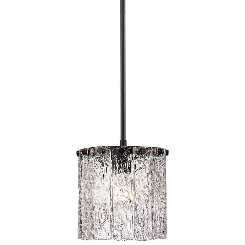 Image 1 Glacier 8 1/2" Wide Matte Black Mini Pendant