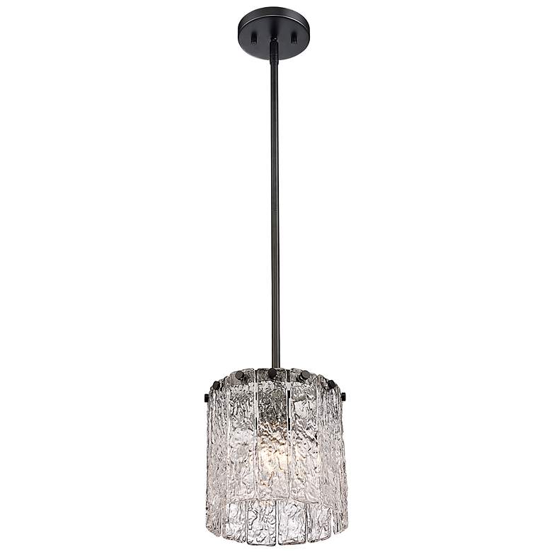 Image 4 Glacier 8 1/2" Wide Matte Black Mini Pendant more views