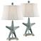 Glacier Blue Starfish Table Lamps Set of 2