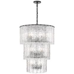 Glacier by Z-Lite Matte Black 27.5 inch 12 Light Chandelier