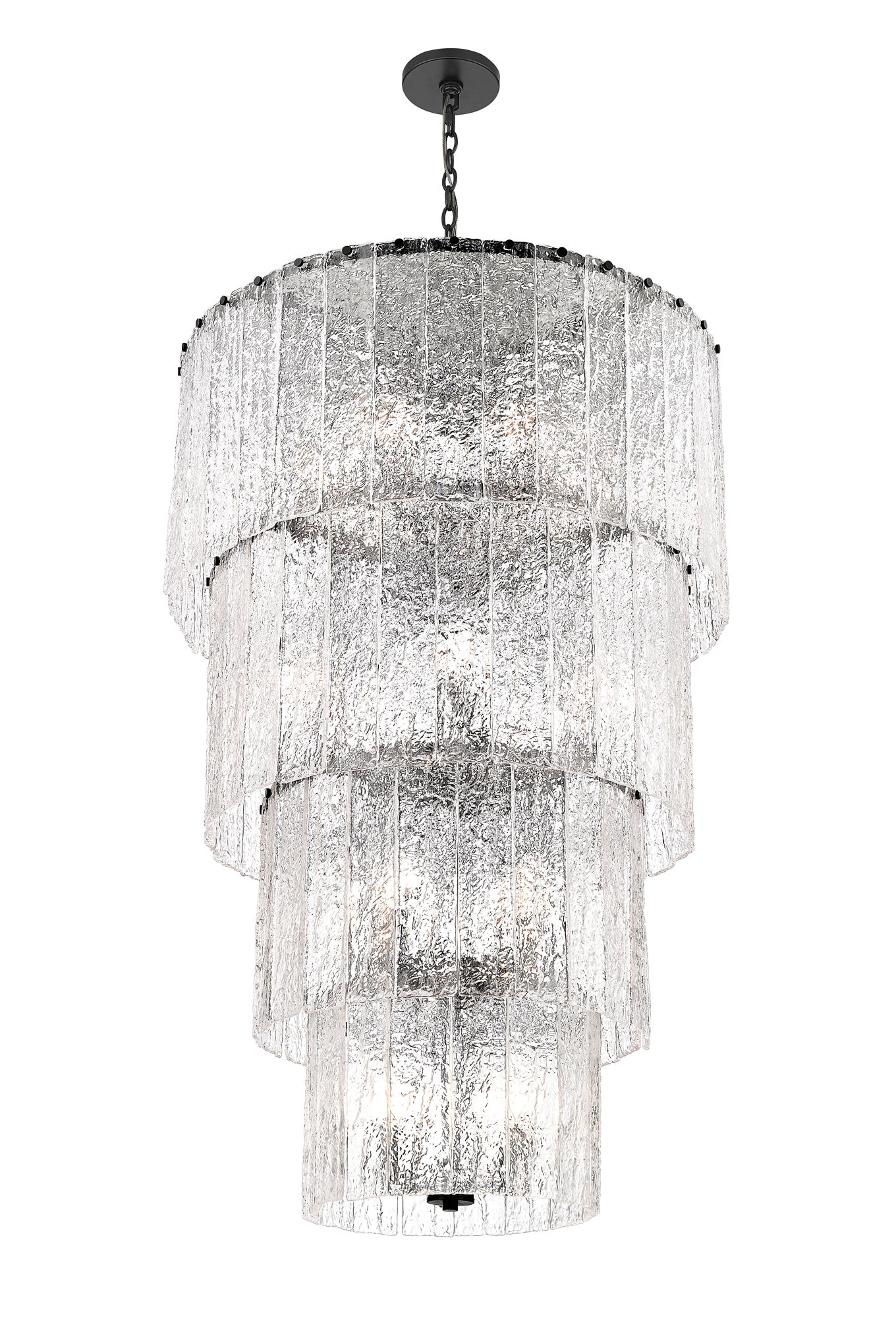 Glacier by Z-Lite Matte Black 31 inch 18 Light Chandelier