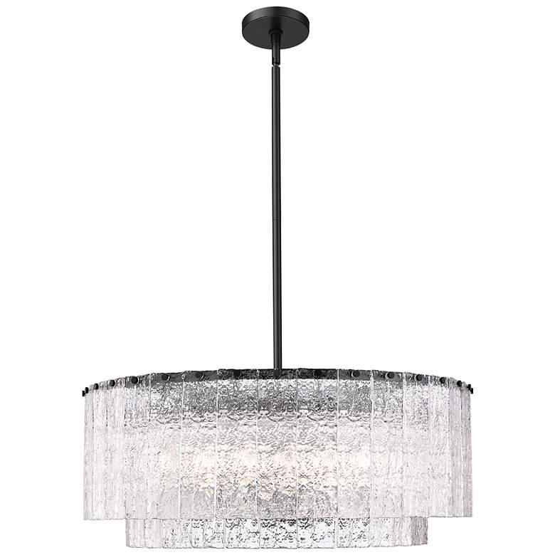 Image 1 Glacier by Z-Lite Matte Black 33 inch 12 Light Pendant