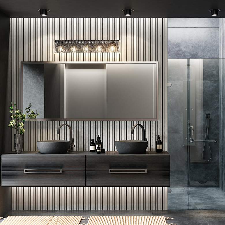 Image 3 Glacier by Z-Lite Matte Black 36.75 inch 5 Light Vanity more views