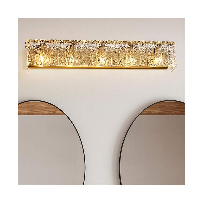 Image 1 Glacier by Z-Lite Modern Gold 36.75 inch 5 Light Vanity