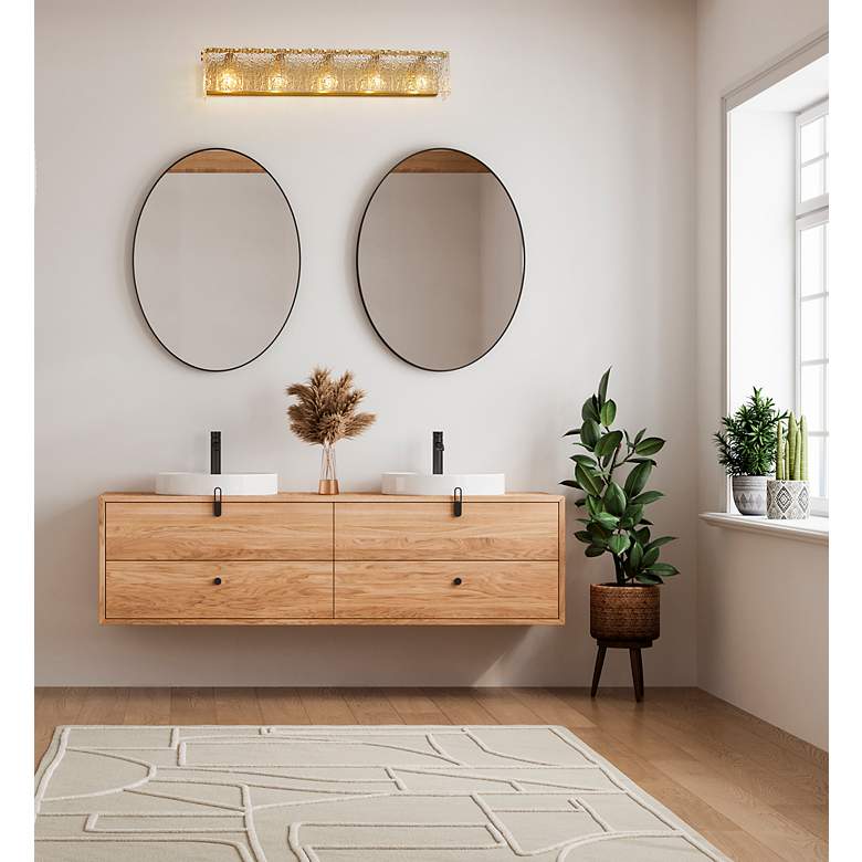 Image 4 Glacier by Z-Lite Modern Gold 36.75 inch 5 Light Vanity more views