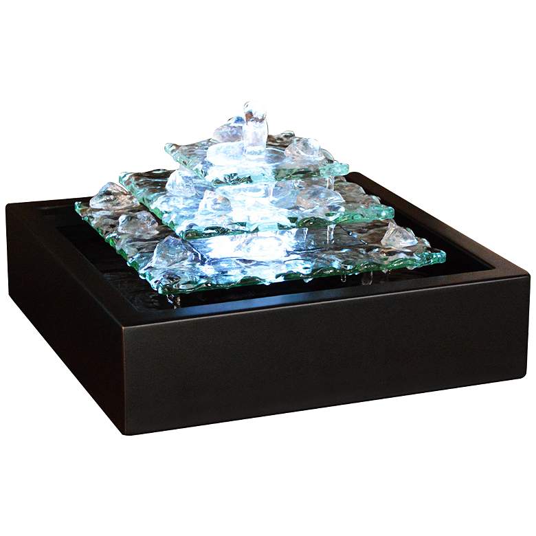 Image 1 Glacier Ice 6 1/2 inch High Indoor LED Table Fountain