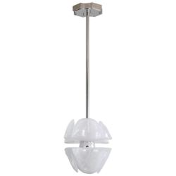 Glacier LED 2-Light Pendant in Polished Nickel with Icy Glass Shade