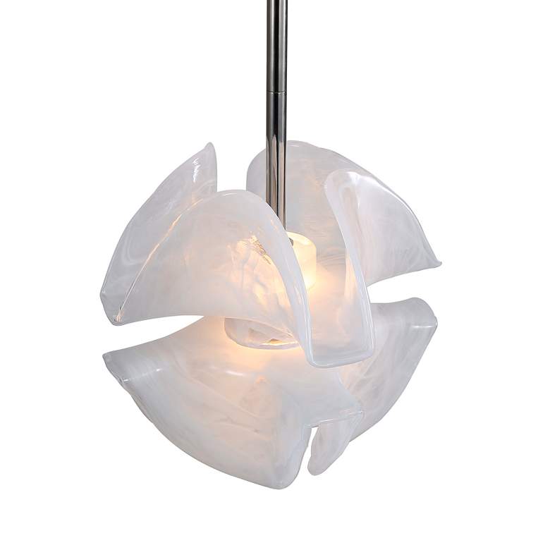 Image 7 Glacier LED 2-Light Pendant in Polished Nickel with Icy Glass Shade more views