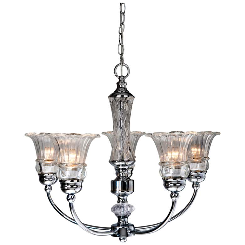 Image 1 Glacier Petal 24 1/2 inchW Flawless Chrome 5-Light Chandelier