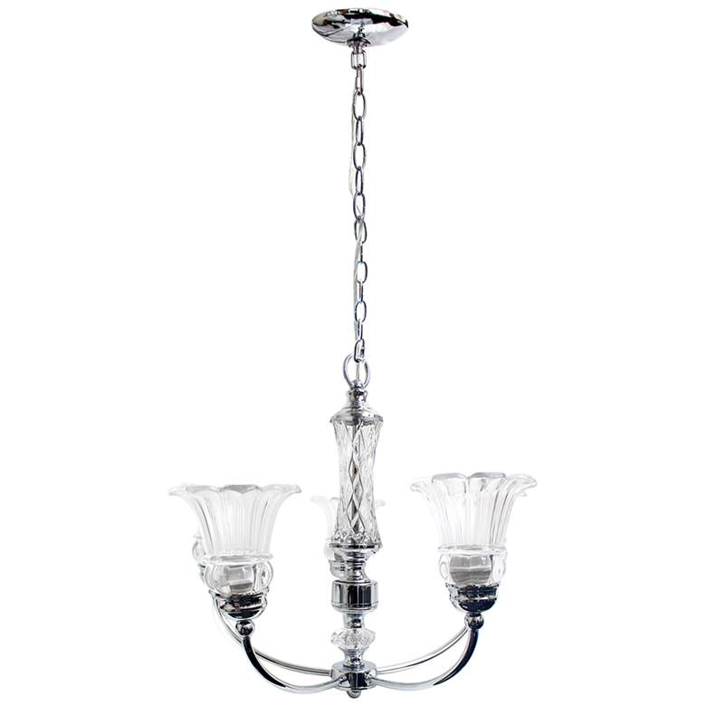 Image 2 Glacier Petal 24 1/2"W Flawless Chrome 5-Light Chandelier more views