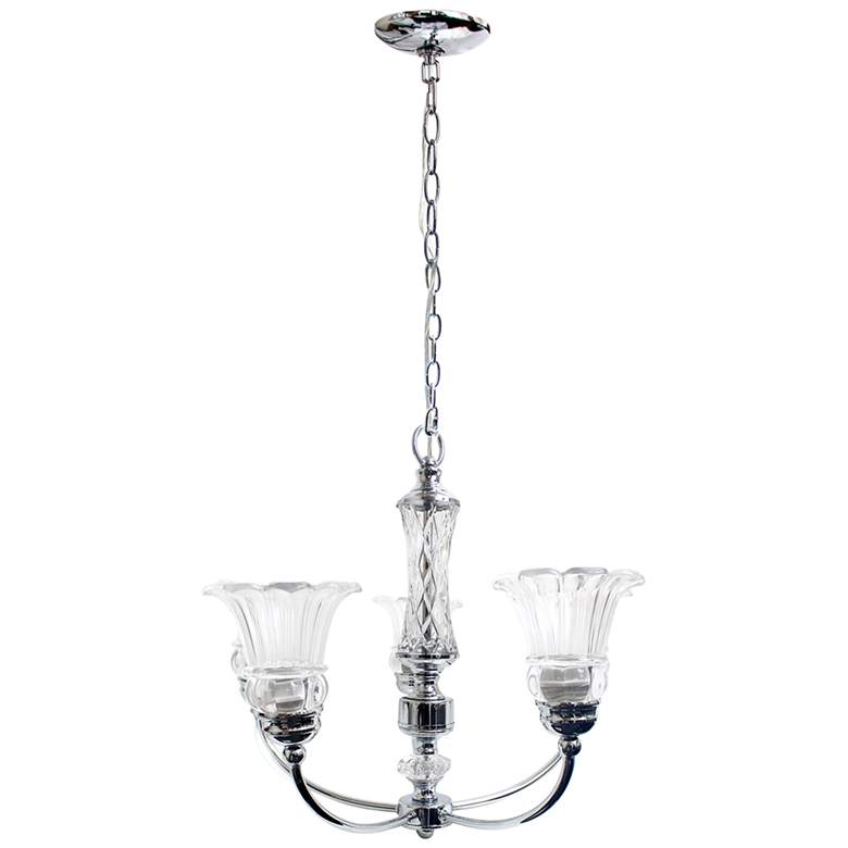 Image 2 Glacier Petal 24 1/2 inchW Flawless Chrome 5-Light Chandelier more views