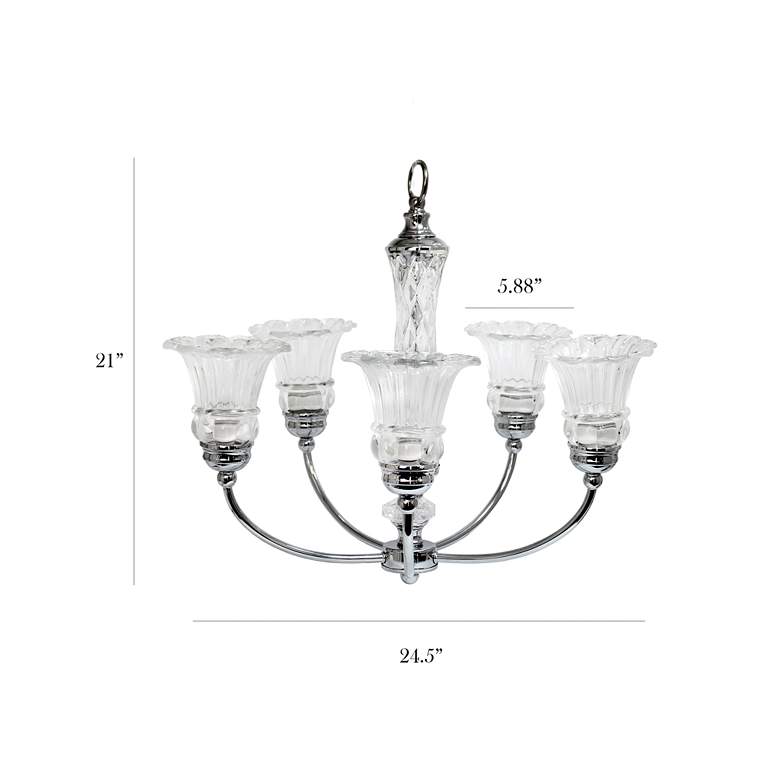 Image 3 Glacier Petal 24 1/2"W Flawless Chrome 5-Light Chandelier more views