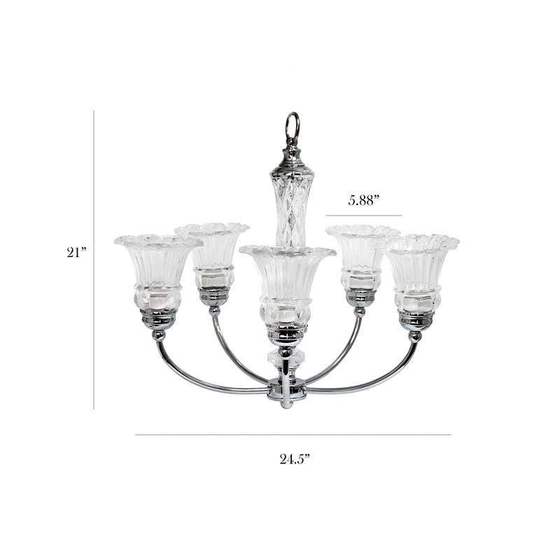 Image 3 Glacier Petal 24 1/2 inchW Flawless Chrome 5-Light Chandelier more views