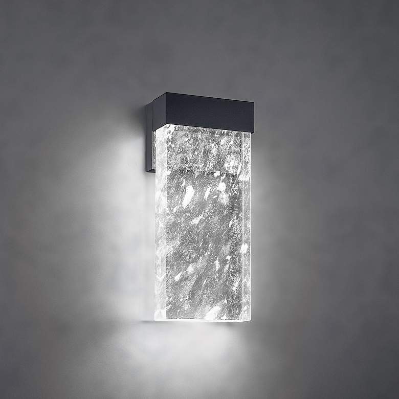 Image 1 Glacio 14" High Black Crystal ADA LED Wall Sconce