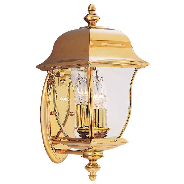 Image 1 Gladiator 17 1/2 inchH Polished Brass Outdoor Wall Light