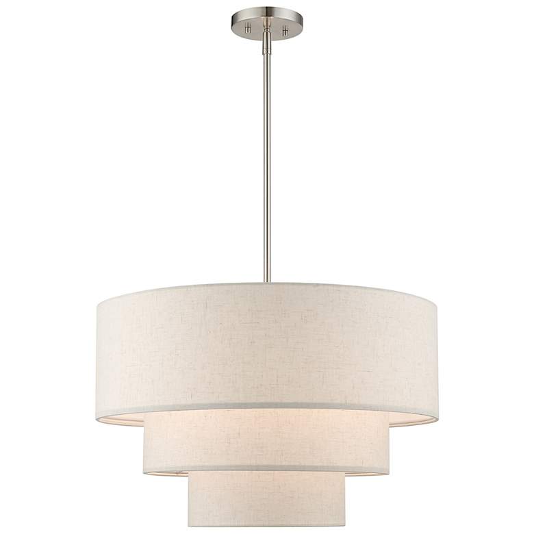 Image 2 Gladstone 23" Wide Brushed Nickel 3-Tier Drum Pendant Light