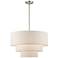 Gladstone 23" Wide Brushed Nickel 3-Tier Drum Pendant Light