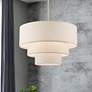1_Gladstone 23" Wide Brushed Nickel 3-Tier Drum Pendant Light