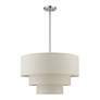 3_Gladstone 23" Wide Brushed Nickel 3-Tier Drum Pendant Light more views