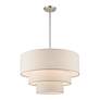 4_Gladstone 23" Wide Brushed Nickel 3-Tier Drum Pendant Light more views