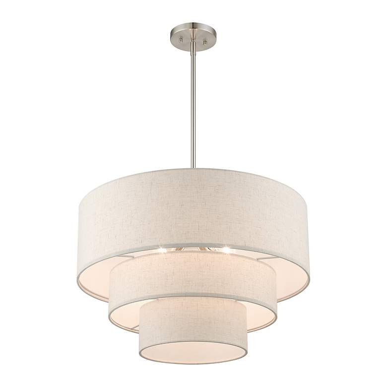 Image 5 Gladstone 23" Wide Brushed Nickel 3-Tier Drum Pendant Light more views
