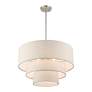 5_Gladstone 23" Wide Brushed Nickel 3-Tier Drum Pendant Light more views