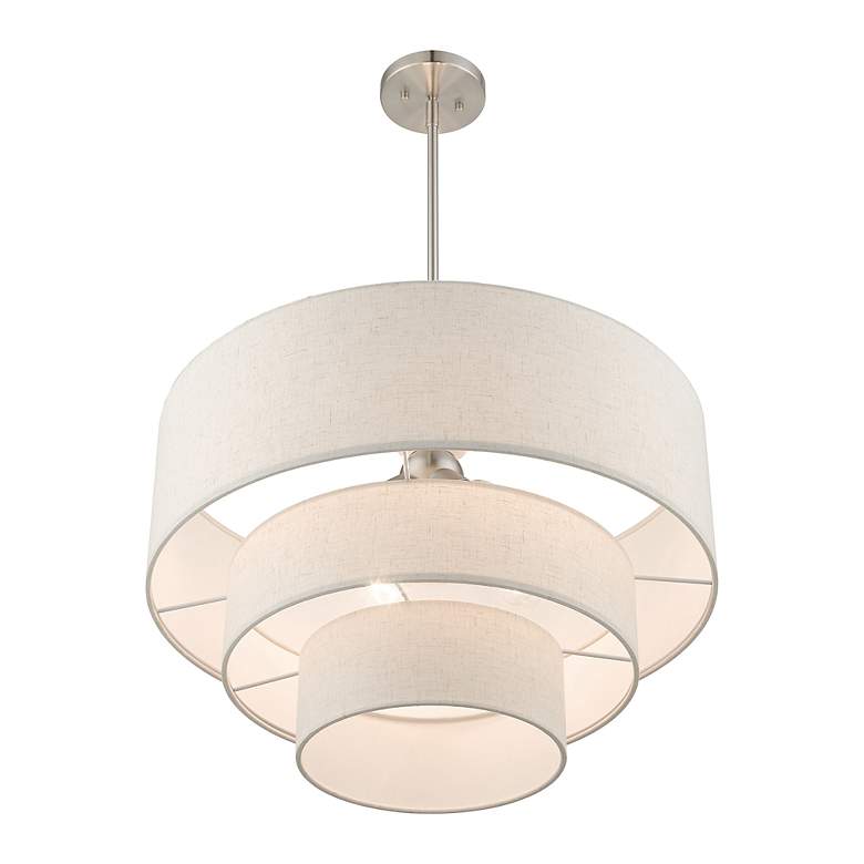 Image 6 Gladstone 23" Wide Brushed Nickel 3-Tier Drum Pendant Light more views