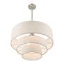 6_Gladstone 23" Wide Brushed Nickel 3-Tier Drum Pendant Light more views