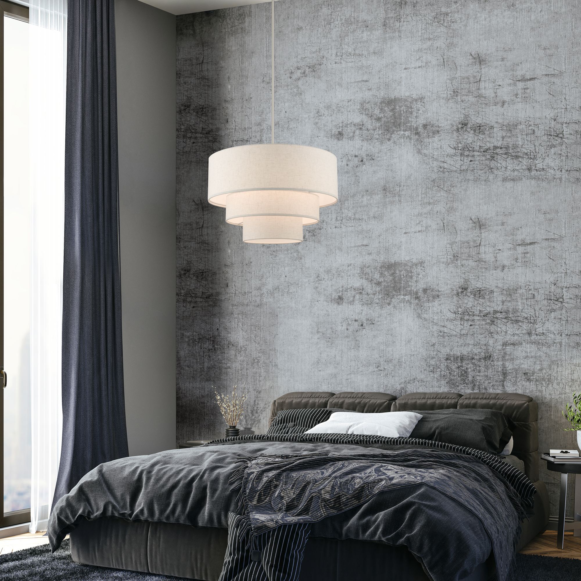 Gladstone 23" Wide Brushed Nickel 3-Tier Drum Pendant Light