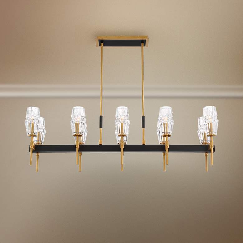 Image 1 Gladstone 44 1/2 inch Wide Brass Kitchen Island Light Chandelier