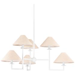 Gladwyne 39 1/4"W Textured White 6-Light Tiered Chandelier