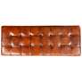 Gladys 48" Wide Brown Cow Leather Rectangular Tufted Bench