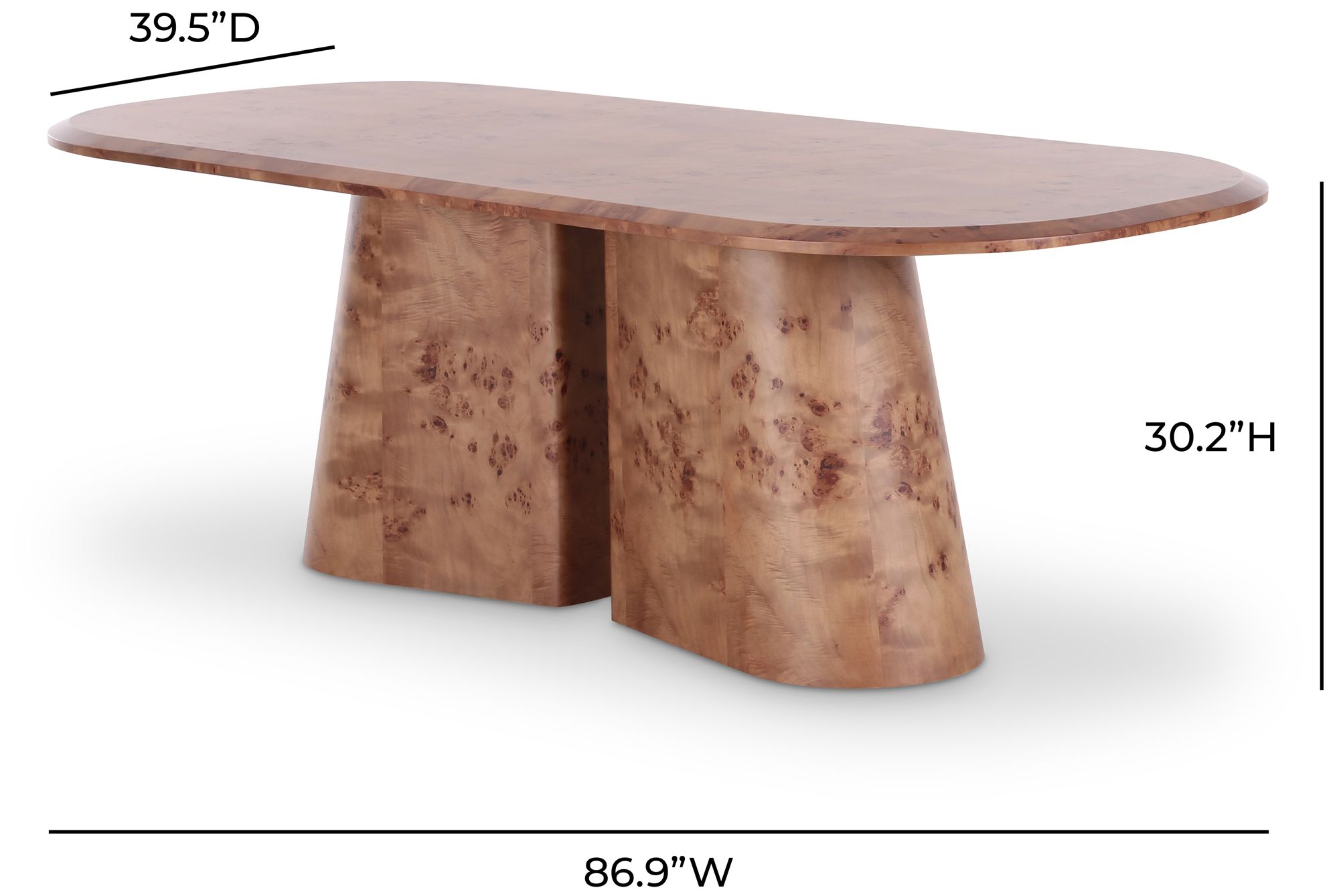 Gladyss Honey Burl Dining Table