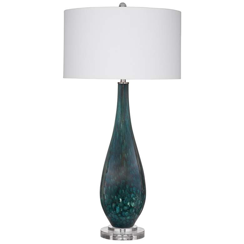Image 1 Glaize 34" Modern Styled Blue Table Lamp