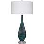2_Glaize Blue Art Glass Table Lamp