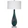 Glaize Blue Art Glass Table Lamp