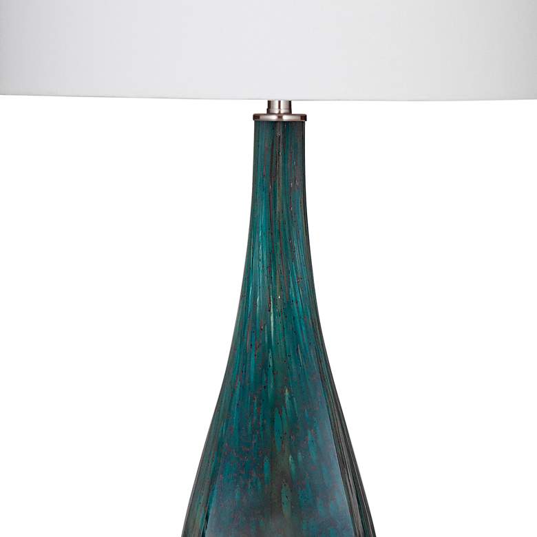 Image 4 Glaize Blue Art Glass Table Lamp more views