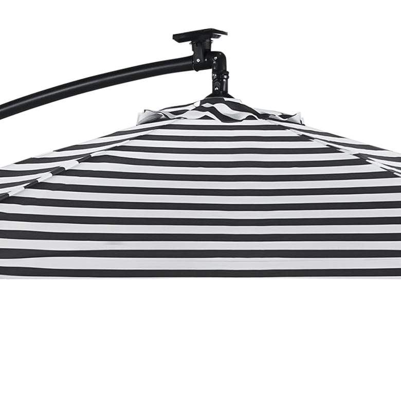 Image 2 Glam 10-Foot Black and White Stripes Cantilever Umbrella more views