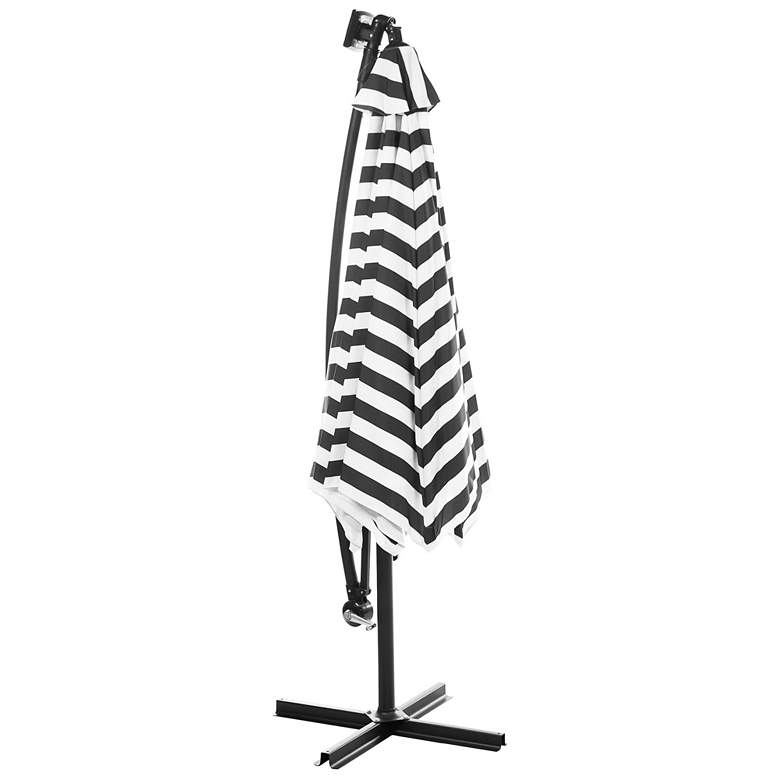 Image 4 Glam 10-Foot Black and White Stripes Cantilever Umbrella more views