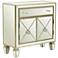 Glam 32" Wide Silver Wood Mirrored 2-Door Chest