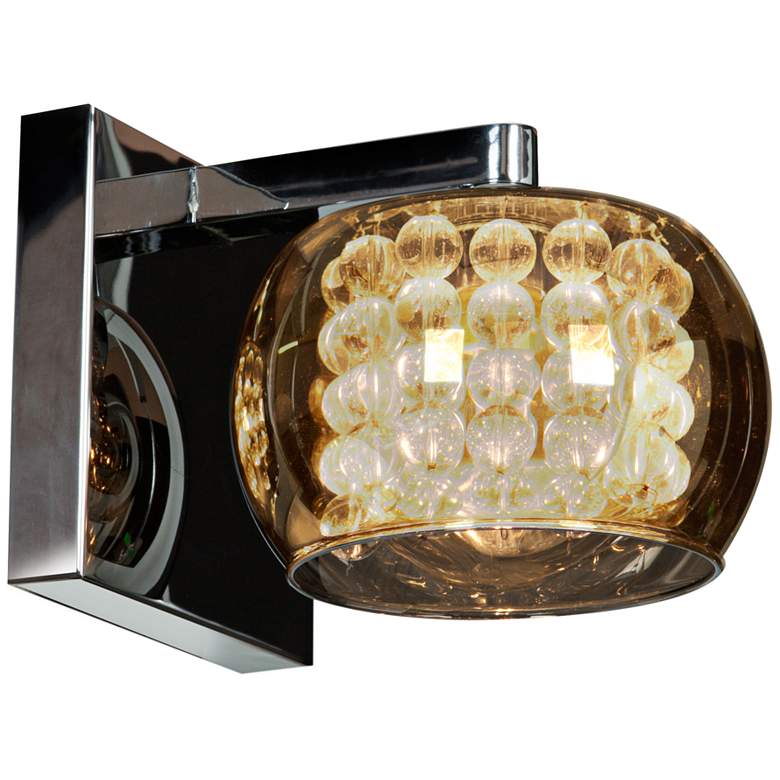 Glam Chrome 4 3/4&quot; High 1-Light Mirror Glass Wall Sconce more views