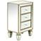 Glam Mirrored and Champagne 3-Drawer Accent Table