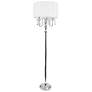 3_Glamorous Chrome Crystal 3-Light Floor Lamp with White Shade