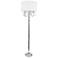Glamorous Chrome Crystal 3-Light Floor Lamp with White Shade