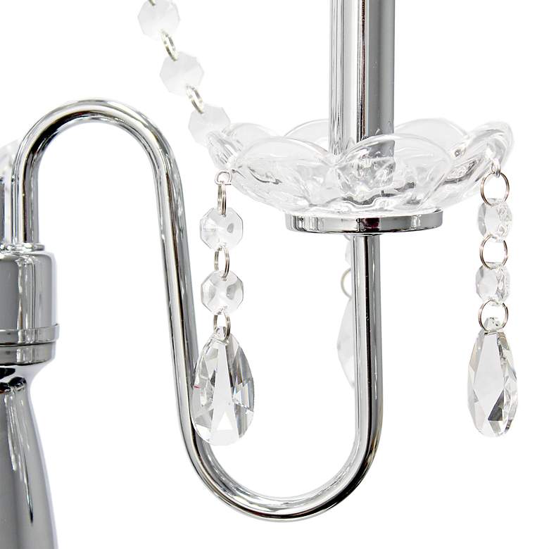 Image 6 Glamorous Chrome Crystal 3-Light Floor Lamp with White Shade more views