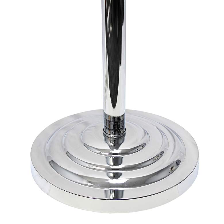 Image 7 Glamorous Chrome Crystal 3-Light Floor Lamp with White Shade more views