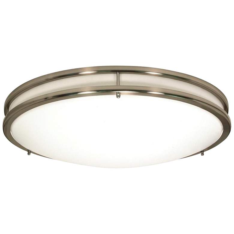 Image 3 Glamour 14" Wide Brushed Nickel LED Ceiling Light